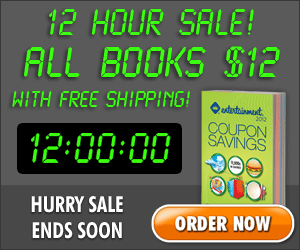 entertainment.com 12 hour sale FEW HOURS ONLY! MONEYMAKER! Entertainment Books only $12 SHIPPED {$1000s of free coupons in each book}!