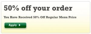 menu 300x112 50% off your Order at Papa Johns