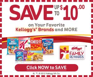 Kelloggs 10 save $10 worth of FREE Kelloggs coupons!