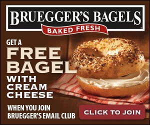 brueggers bagels FREE Bagel and FREE Cream Cheese