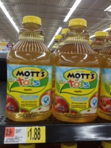 Motts For Tots Juice Only $0.88 At Walmart! Motts Applejuice Motts For Tots Juice Only $0.88 At Walmart!