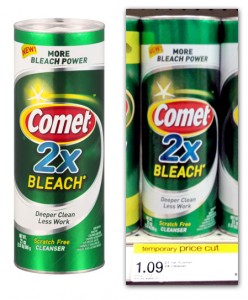 Comet 2X Bleach Cleanser Only $0.59 At Target! comet 2X Target coupon 248x300 Comet 2X Bleach Cleanser Only $0.59 At Target!