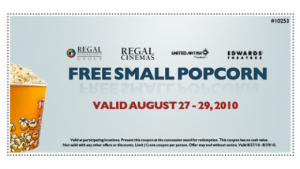 free popcorn coupon