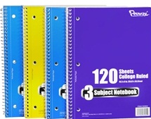 free 3 subject spiral notebooks
