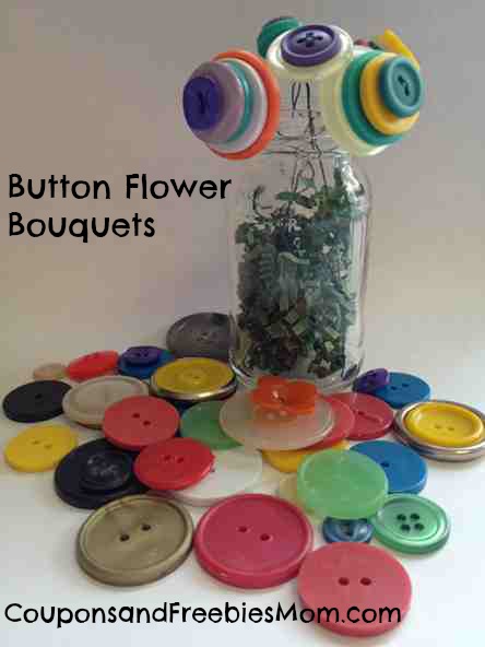 DIY Button Flower Bouquets