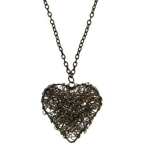 wire wrapped heart necklace