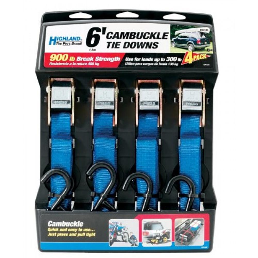 Highland Cambuckle TieDowns 6Foot x 1Inch 900Pound Capacity 4Pack Deal At Kmart! Coupons