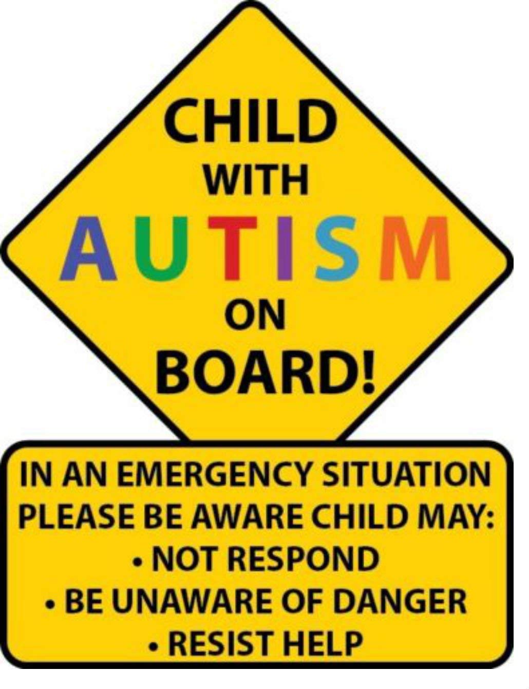 10pack Emergency Alert "Child With Autism" Car Window Decals 3.25